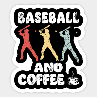 Baseball and Coffee Lover Vintage Sticker